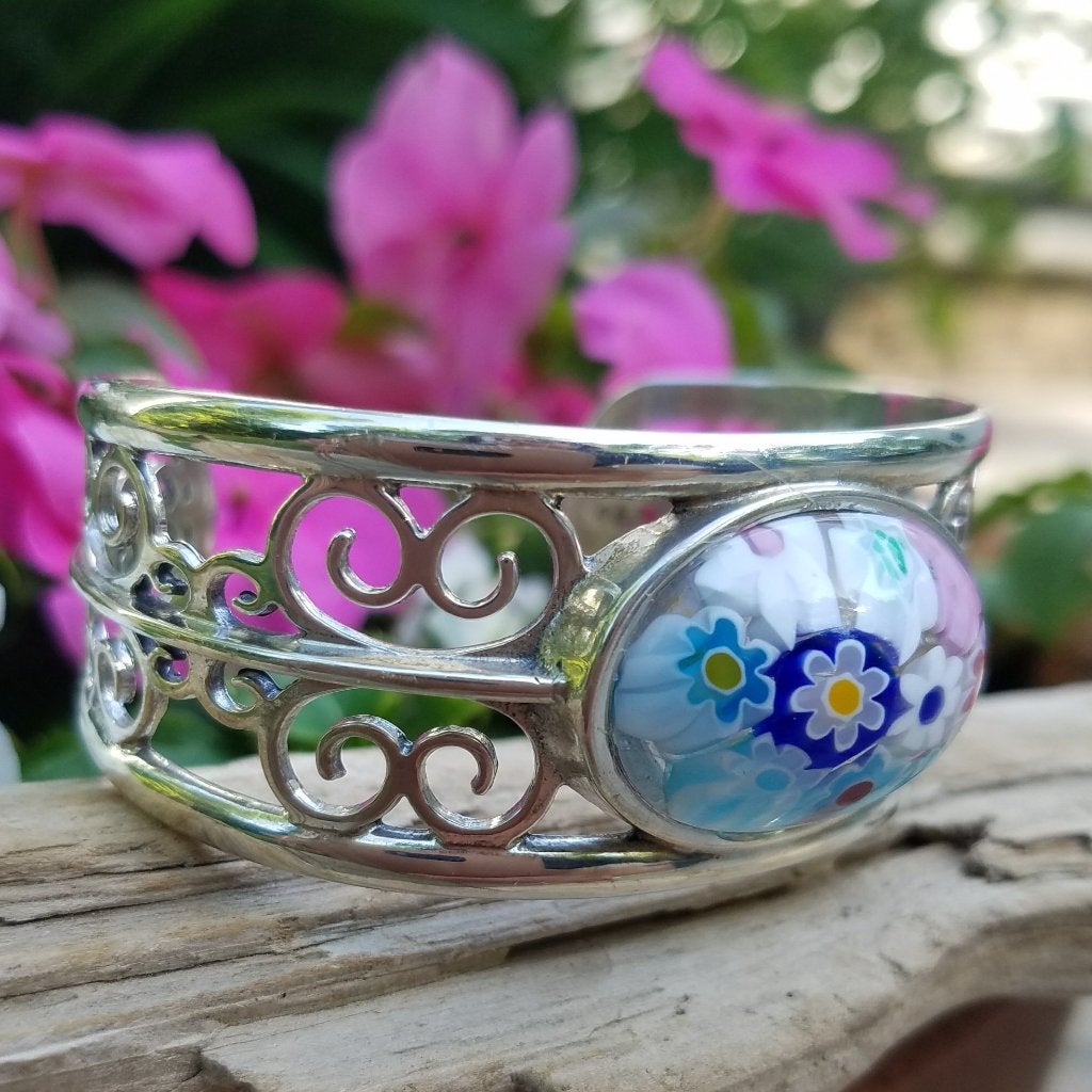 Murano Millefiori Cuff Bracelet